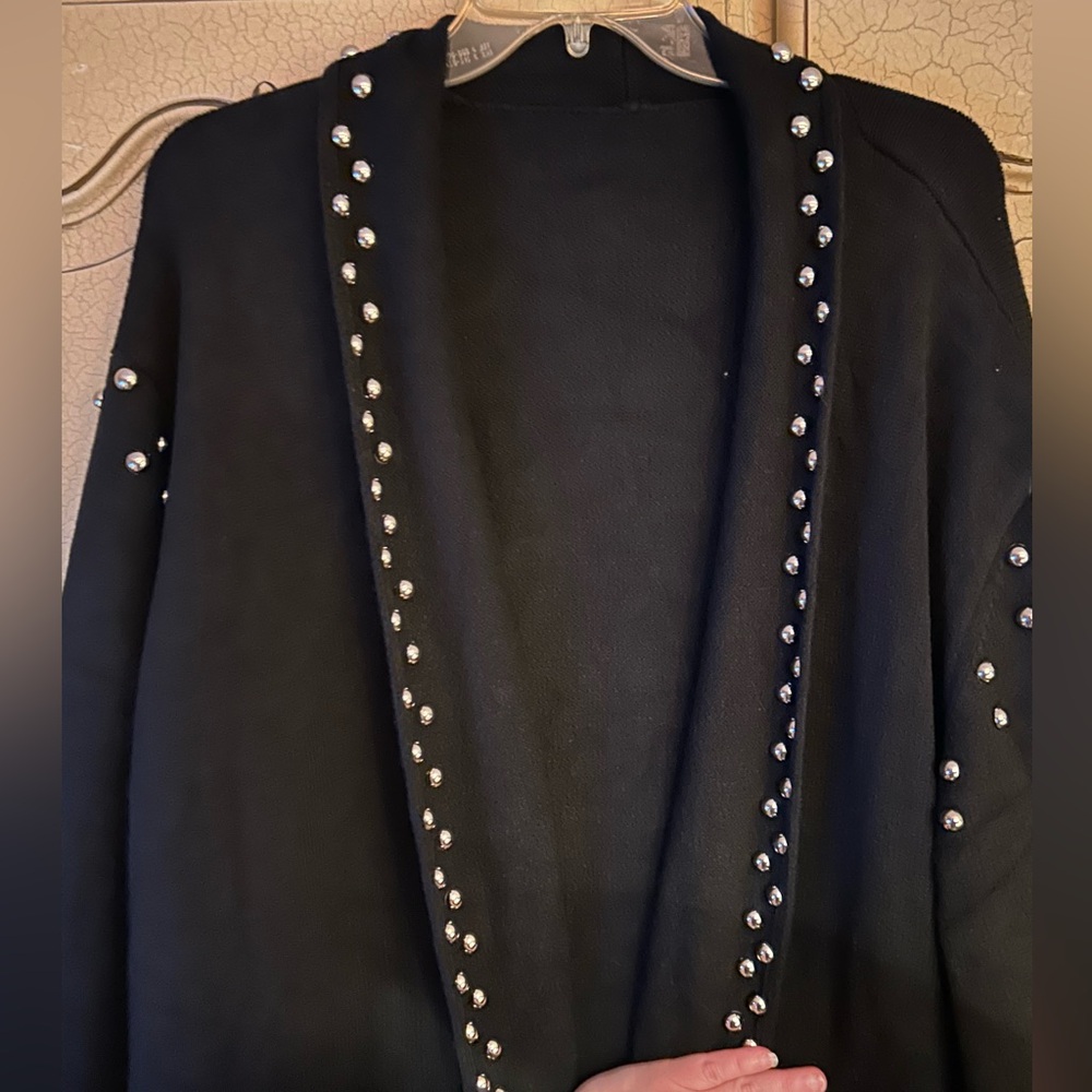 NWT BloomChic 28 Black Studded cardigan sweater